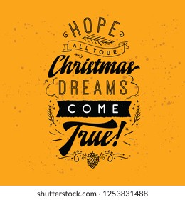 Merry Christmas. Typography. Vector logo, text design. Greeting card.