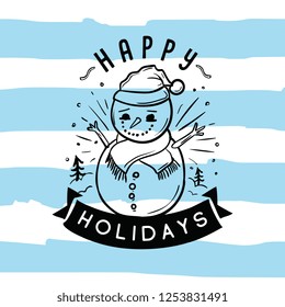 Merry Christmas. Typography. Vector logo, text design. Greeting card.