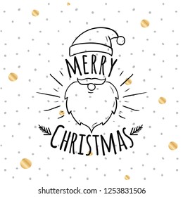 Merry Christmas. Typography. Vector logo, text design. Greeting card.