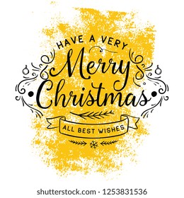 Merry Christmas. Typography. Vector logo, text design. Greeting card.