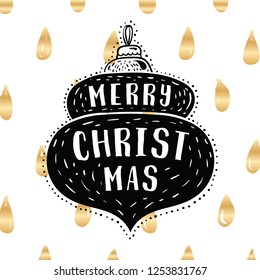 Merry Christmas. Typography. Vector logo, text design. Greeting card.