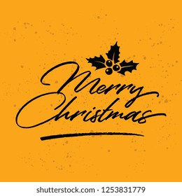 Merry Christmas. Typography. Vector logo, text design. Greeting card.