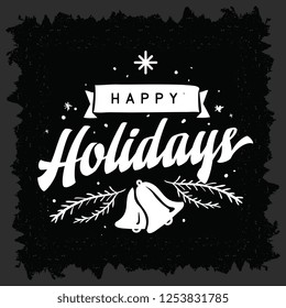 Merry Christmas. Typography. Vector logo, text design. Greeting card.