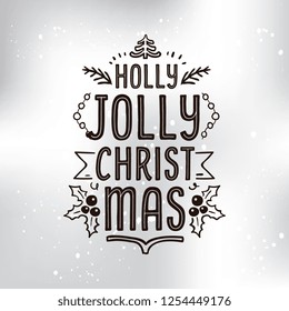 Merry Christmas. Typography. Vector logo, text design. Greeting card.