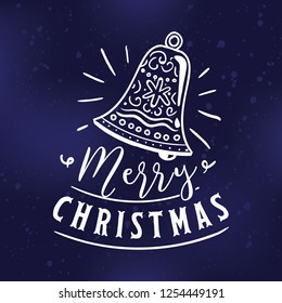 Merry Christmas. Typography. Vector logo, text design. Greeting card.