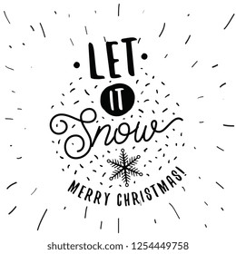 Merry Christmas. Typography. Vector logo, text design. Greeting card.