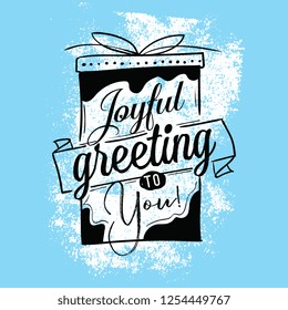 Merry Christmas. Typography. Vector logo, text design. Greeting card.