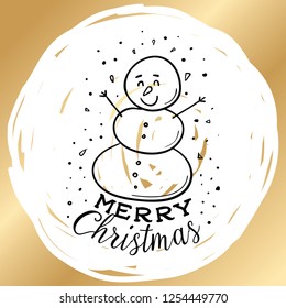 Merry Christmas. Typography. Vector logo, text design. Greeting card.