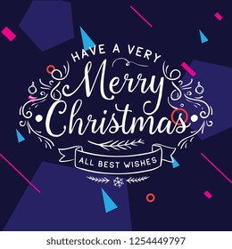 Merry Christmas. Typography. Vector logo, text design. Greeting card.