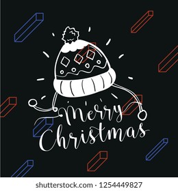 Merry Christmas. Typography. Vector logo, text design. Greeting card.