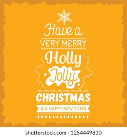 Merry Christmas. Typography. Vector logo, text design. Greeting card.