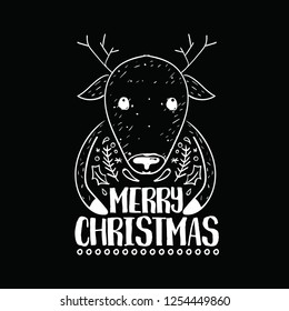 Merry Christmas. Typography. Vector logo, text design. Greeting card.