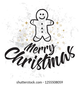 Merry Christmas. Typography. Vector logo, text design. Greeting card.