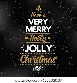 Merry Christmas. Typography. Vector logo, text design. Greeting card.