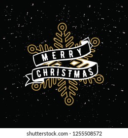 Merry Christmas. Typography. Vector logo, text design. Greeting card.