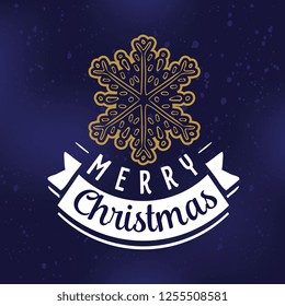 Merry Christmas. Typography. Vector logo, text design. Greeting card.