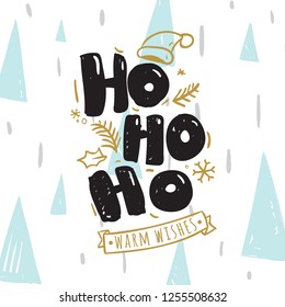 Merry Christmas. Typography. Vector logo, text design. Greeting card.