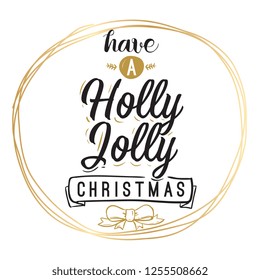 Merry Christmas. Typography. Vector logo, text design. Greeting card.