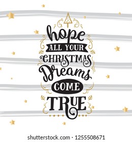 Merry Christmas. Typography. Vector logo, text design. Greeting card.