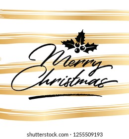 Merry Christmas. Typography. Vector logo, text design. Greeting card.