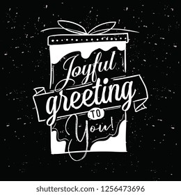 Merry Christmas. Typography. Vector logo, text design. Greeting card.