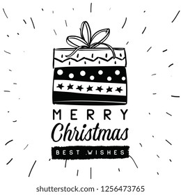 Merry Christmas. Typography. Vector logo, text design. Greeting card.