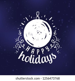 Merry Christmas. Typography. Vector logo, text design. Greeting card.