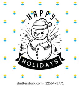 Merry Christmas. Typography. Vector logo, text design. Greeting card.