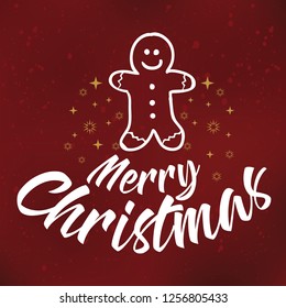 Merry Christmas. Typography. Vector logo, text design. Greeting card.