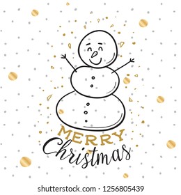 Merry Christmas. Typography. Vector logo, text design. Greeting card.