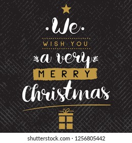 Merry Christmas. Typography. Vector logo, text design. Greeting card.