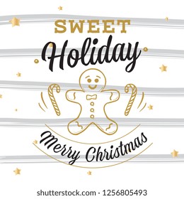 Merry Christmas. Typography. Vector logo, text design. Greeting card.