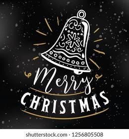 Merry Christmas. Typography. Vector logo, text design. Greeting card.