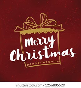 Merry Christmas. Typography. Vector logo, text design. Greeting card.