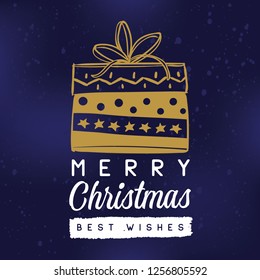 Merry Christmas. Typography. Vector logo, text design. Greeting card.