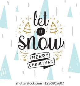 Merry Christmas. Typography. Vector logo, text design. Greeting card.
