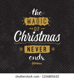 Merry Christmas. Typography. Vector logo, text design. Greeting card.