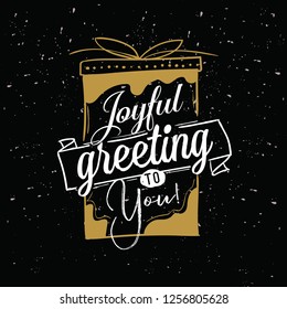 Merry Christmas. Typography. Vector logo, text design. Greeting card.