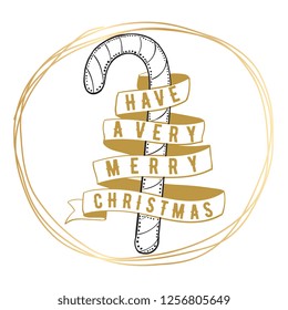 Merry Christmas. Typography. Vector logo, text design. Greeting card.