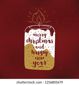 Merry Christmas. Typography. Vector logo, text design. Greeting card.