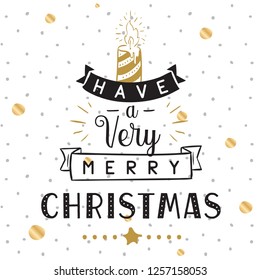 Merry Christmas. Typography. Vector logo, text design. Greeting card.