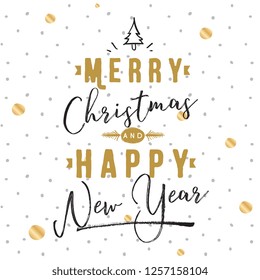 Merry Christmas. Typography. Vector logo, text design. Greeting card.