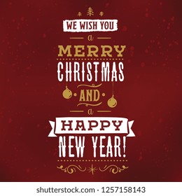 Merry Christmas. Typography. Vector logo, text design. Greeting card.