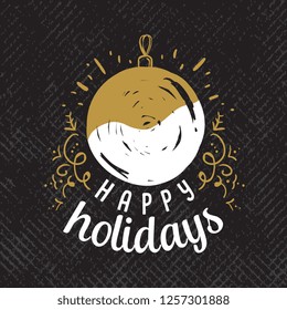 Merry Christmas. Typography. Vector logo, text design. Greeting card.