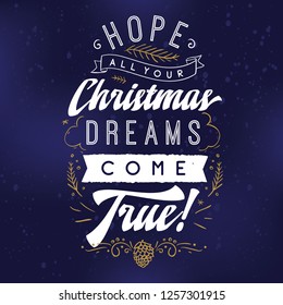 Merry Christmas. Typography. Vector logo, text design. Greeting card.