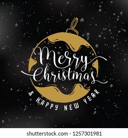 Merry Christmas. Typography. Vector logo, text design. Greeting card.