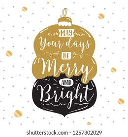 Merry Christmas. Typography. Vector logo, text design. Greeting card.