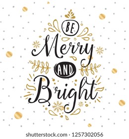 Merry Christmas. Typography. Vector logo, text design. Greeting card.