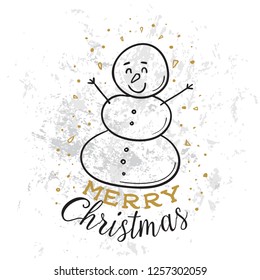 Merry Christmas. Typography. Vector logo, text design. Greeting card.