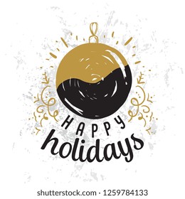 Merry Christmas. Typography. Vector logo, text design. Greeting card.